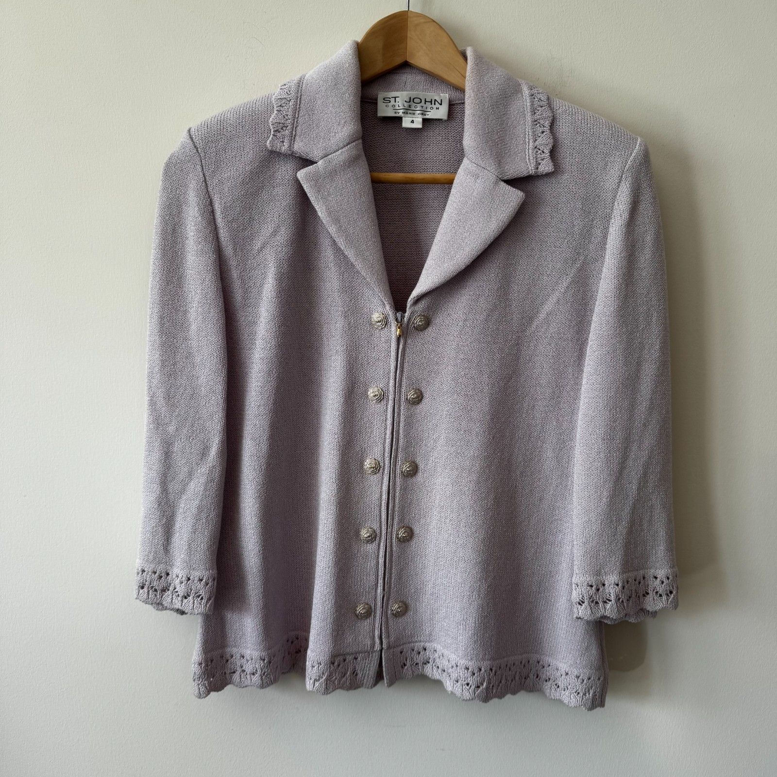 St. John Collection Women's Lavendar Sweater Blazer Size 4